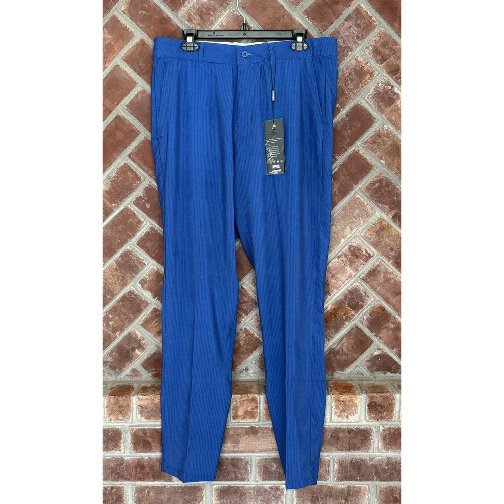 NWT Head Golf Pants Mens 34 Blue Performance Stretch Textured Flat Front